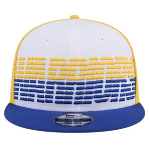 Men's New Era WhiteRoyal Golden State Warriors Throwback Gradient Tech Font 9FIFTY Snapback Hat