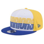 Men's New Era WhiteRoyal Golden State Warriors Throwback Gradient Tech Font 9FIFTY Snapback Hat