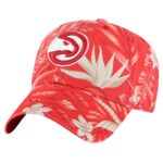 Mens Red Atlanta Hawks Tropicalia Floral Clean Up Adjustable Hat