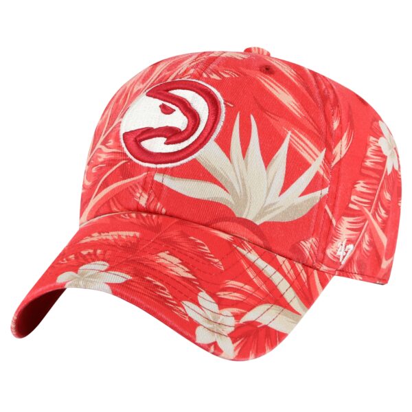 Mens Red Atlanta Hawks Tropicalia Floral Clean Up Adjustable Hat