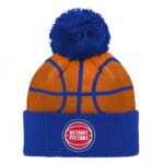 Preschool Blue Detroit Pistons Basketball Head Cuffed Knit Hat with Pom