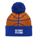 Preschool Blue Detroit Pistons Basketball Head Cuffed Knit Hat with Pom