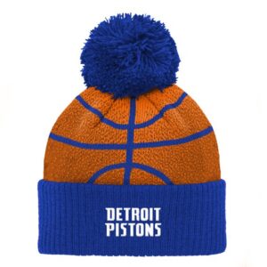 Preschool Blue Detroit Pistons Basketball Head Cuffed Knit Hat with Pom