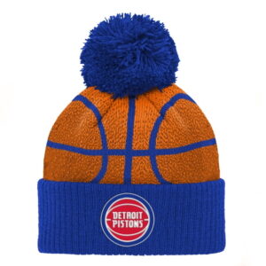 Preschool Blue Detroit Pistons Basketball Head Cuffed Knit Hat with Pom
