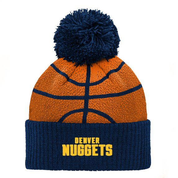 Preschool Navy Denver Nuggets Basketball Head Cuffed Knit Hat with Pom