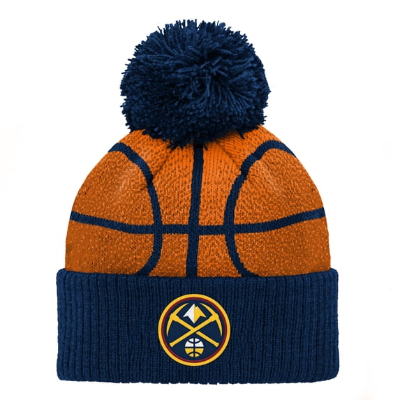 Preschool Navy Denver Nuggets Basketball Head Cuffed Knit Hat with Pom
