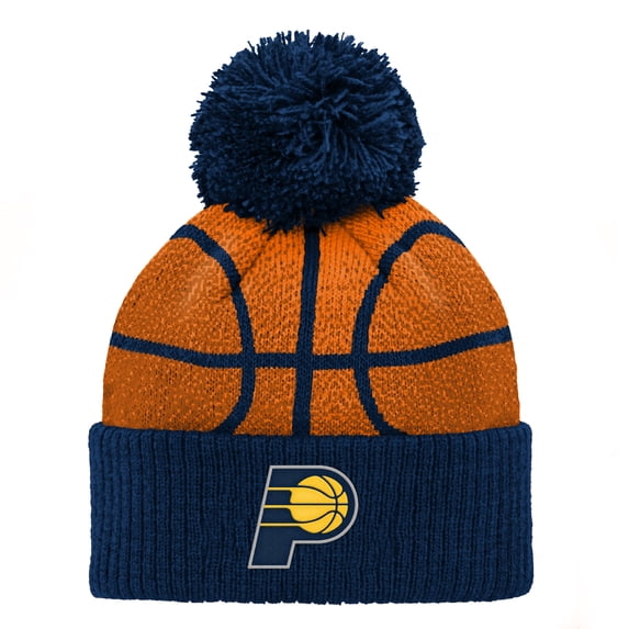 Preschool Navy Indiana Pacers Basketball Head Cuffed Knit Hat with Pom