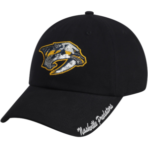 Women Navy Nashville Predators Team Color Sparkle Adjustable Hat