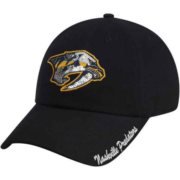 Women Navy Nashville Predators Team Color Sparkle Adjustable Hat