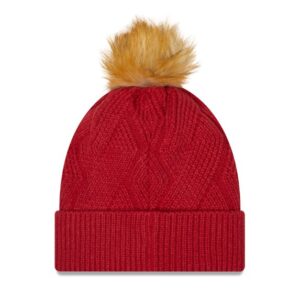 Womens NFL Arizona Cardinals Cardinal Snowy Cuffed Knit Hat with Pom (2)