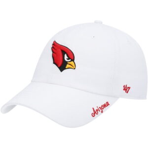 Women’s NFL Arizona Cardinals White Miata Clean Up Logo Adjustable Hat