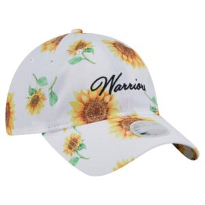 Women's-New Era White Golden State Warriors Adventure Flower 9TWENTY Adjustable Hat