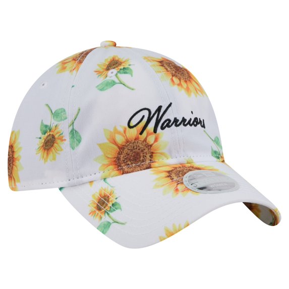 Women's-New Era White Golden State Warriors Adventure Flower 9TWENTY Adjustable Hat