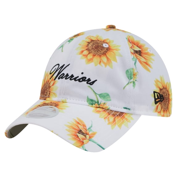 Women's-New Era White Golden State Warriors Adventure Flower 9TWENTY Adjustable Hat