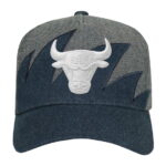 Youth Mitchell & Ness Denim/Gray Chicago Bulls Sharktooth Pro Pinch Snapback Hat