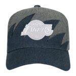 Youth Mitchell & Ness Denim/Gray Los Angeles Lakers Sharktooth Pro Pinch Snapback Hat