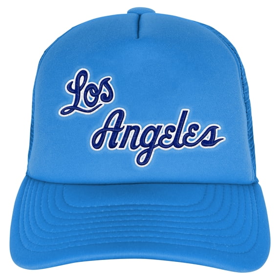 Youth Mitchell & Ness Light Blue Los Angeles Lakers Core Evergreen Trucker Adjustable Hat