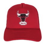 Youth Mitchell & Ness Red Chicago Bulls Core Evergreen Trucker Adjustable Hat