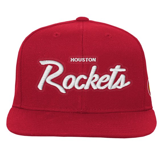 Youth Mitchell & Ness Red Houston Rockets Head Coach Flat Brim Snapback Hat