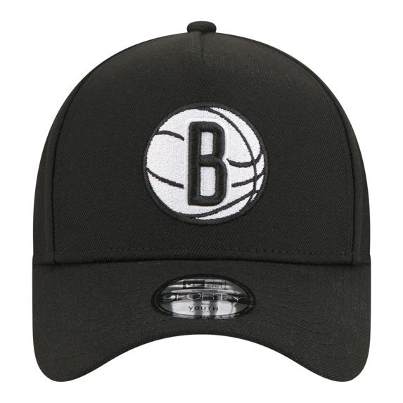 Youth New Era Black Brooklyn Nets 9FORTY A-Frame Adjustable Hat