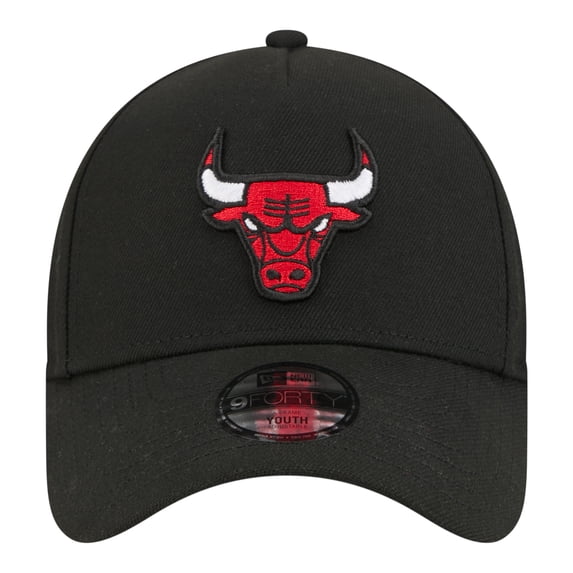 Youth New Era Black Chicago Bulls 9FORTY A-Frame Adjustable Hat
