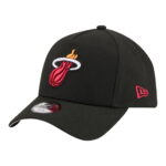 Youth New Era Black Miami Heat 9FORTY A-Frame Adjustable Hat