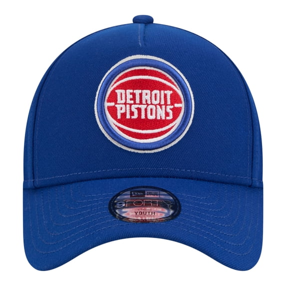 Youth New Era Blue Detroit Pistons 9FORTY A-Frame Adjustable Hat
