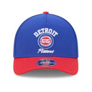 Youth New Era Blue Detroit Pistons Arch 9FORTY A-Frame M-Crown Adjustable Hat