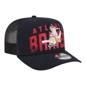 Youth New Era Navy Atlanta Braves Logo Fade Snapback Hat