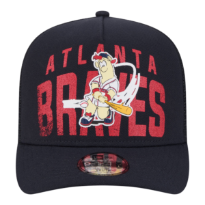 Youth New Era Navy Atlanta Braves Logo Fade Snapback Hat