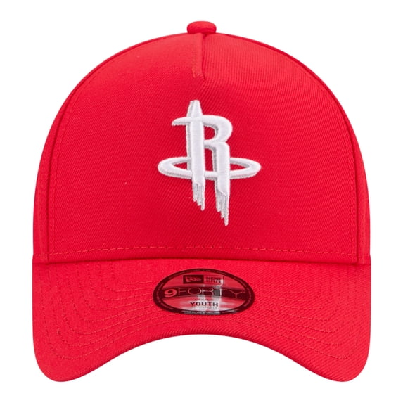 Youth New Era Red Houston Rockets 9FORTY A-Frame Adjustable Hat