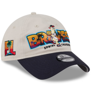 Youth New Era Stone Navy Atlanta Braves Training Fan Pack Batter Adjustable Hat