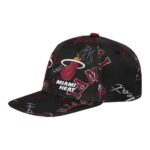 Youth Outerstuff Black Miami Heat Street Hooper Allover Print Snapback Hat