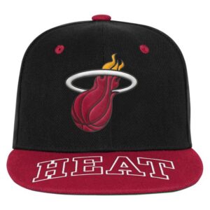 Youth Outerstuff BlackRed Miami Heat Two-Tone Snapback Hat