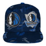 Youth Outerstuff Navy Dallas Mavericks Street Hooper Allover Print Snapback Hat