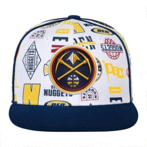 Youth Outerstuff White Denver Nuggets Piped Up Snapback Hat