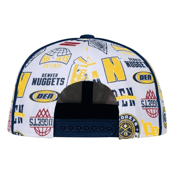 Youth Outerstuff White Denver Nuggets Piped Up Snapback Hat