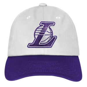 Youth Outerstuff White Los Angeles Lakers Rhinestone Dad Cap Adjustable Hat