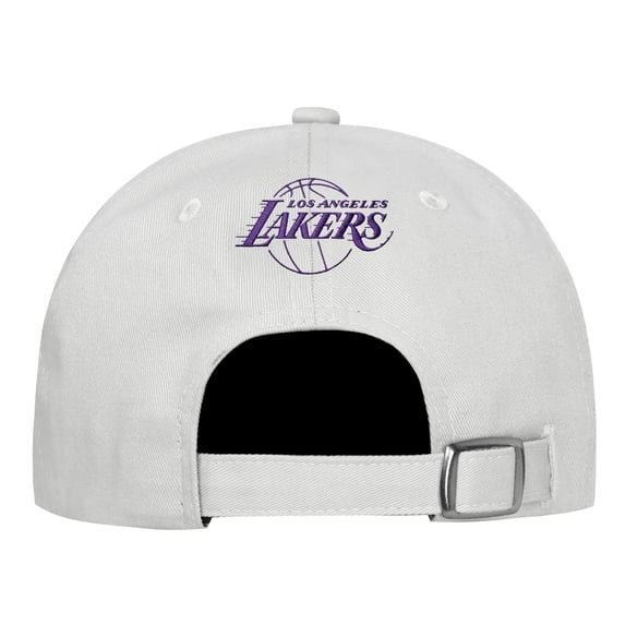 Youth Outerstuff White Los Angeles Lakers Rhinestone Dad Cap Adjustable Hat