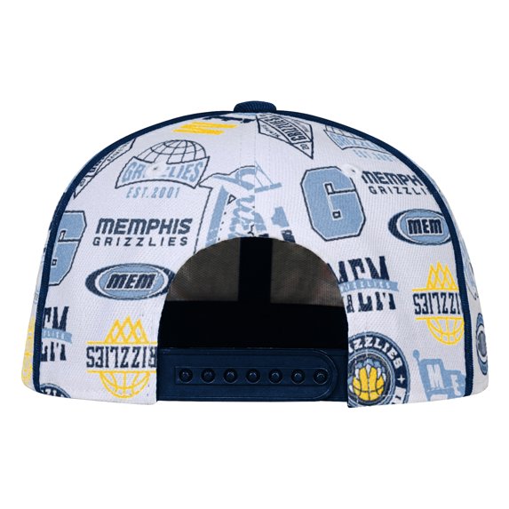 Youth Outerstuff White Memphis Grizzlies Piped Up Snapback Hat