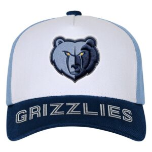 Youth Outerstuff WhiteNavy Memphis Grizzlies Logo Three Pro Pinch Pre-Curved Adjustable Hat