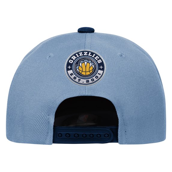 Youth Outerstuff WhiteNavy Memphis Grizzlies Logo Three Pro Pinch Pre-Curved Adjustable Hat