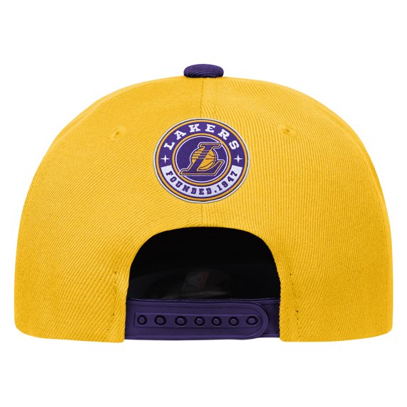 Youth Outerstuff WhitePurple Los Angeles Lakers Logo Three Pro Pinch Pre-Curved Adjustable Hat