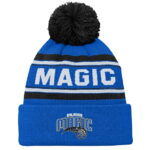 Backboard Jacquard Cuffed Knit Hat with Pom Outerstuff Blue Orlando Magic