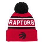 Backboard Jacquard Cuffed Knit Hat with Pom Outerstuff Red Toronto Raptors