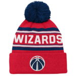 Backboard Jacquard Cuffed Knit Hat with Pom Outerstuff Red Washington Wizards