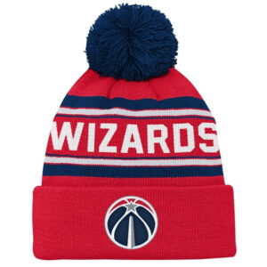 Backboard Jacquard Cuffed Knit Hat with Pom Outerstuff Red Washington Wizards