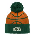 Infant Hunter Green Milwaukee Bucks Basketball Head Cuffed Knit Hat with Pom