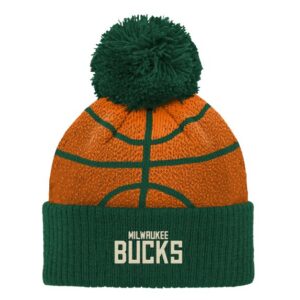 Infant Hunter Green Milwaukee Bucks Basketball Head Cuffed Knit Hat with Pom