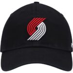 Men's '47 Black Portland Trail Blazers Core Logo Clean Up Adjustable Hat
